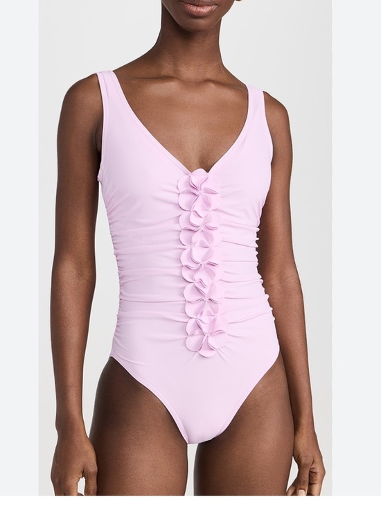 Karla Colletto Other - Karla Collette light  Pink Floral-Front V-Neck One-Piece Swimsuit